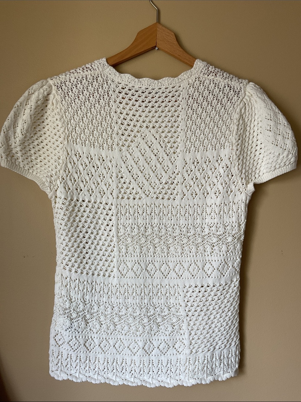 Polo by Ralph Lauren White Short-Sleeve Knit Eyelet Top Size M - Picture 4 of 4